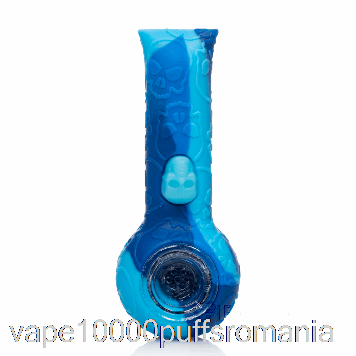 Vape Romania Stratus Silicon Skull Hand Pipe Marble Blue (bebe Blue/blue)